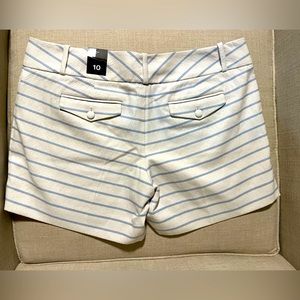Brand new with tags white shorts with blue strips by Limited. Size 10